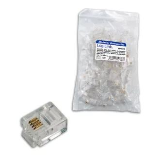   LogiLink RJ11 Elemes csatlakozódugasz, árnyékolatlan 100db (MP0018)