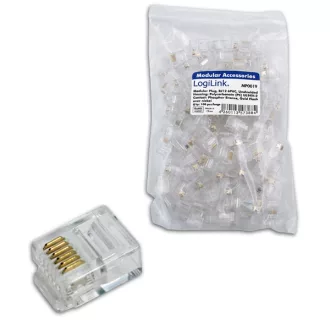   LogiLink RJ12 elemes csatlakozódugasz, árnyékolatlan 100db (MP0019)