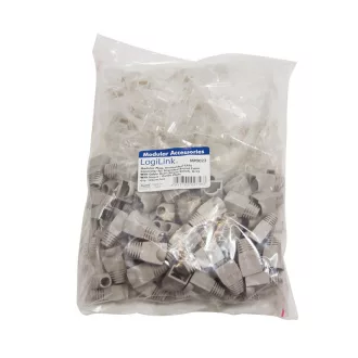   Logilink RJ45 moduláris csatlakozó, Cat.6, árnyékolatlan, szürke tartó, 100 db (MP0023)