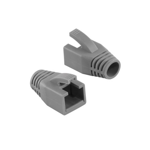 Logilink RJ45 feszültségmentesítő védőburkolat, 8 mm, szürke, 10 db (MP0034)