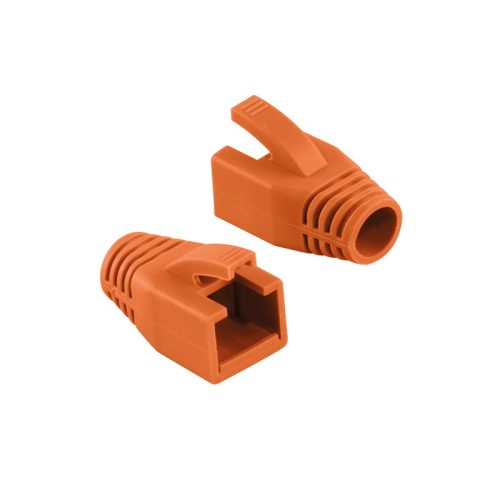 Logilink RJ45 feszültségmentesítő védőburkolat, 8 mm, narancssárga, 50 db (MP0035O)