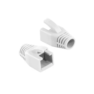   Logilink RJ45 feszültségmentesítő védőburkolat, 8 mm, fehér, 50 db (MP0035W)