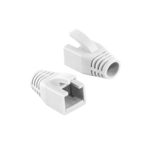 Logilink RJ45 feszültségmentesítő védőburkolat, 8 mm, fehér, 50 db (MP0035W)