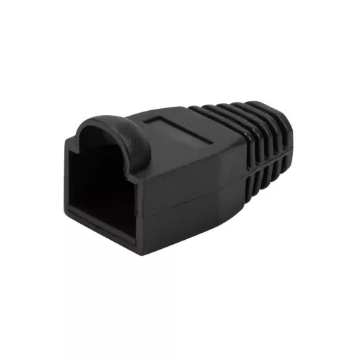 Logilink RJ45 feszültségmentesítő védőburkolat, 6.5 mm, fekete, 50 db (MP0064)