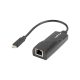 LANBERG USB">RJ45 ETHERNET ADAPTER HÁLÓZATI KÁRTYA USB-C 3.1 1X RJ45 1GB Kábel (NC-1000-02)