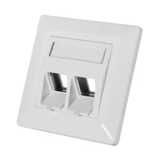   Logilink Keystone Előlap 2 modulhoz, 45 -os kimenet, fehér (NK4020)