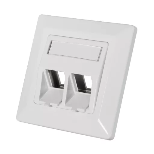 Logilink Keystone Előlap 2 modulhoz, 45 -os kimenet, fehér (NK4020)