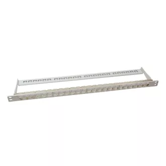   Logilink 19" Patch panel 24 Keystone jack csatlakozóhoz, 0,5U, szürke (NK4039)