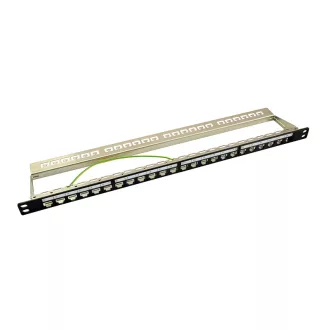   Logilink 19" Patch panel 24 Keystone jack csatlakozóhoz, 0,5U, betöltetlen, fekete (NK4040)