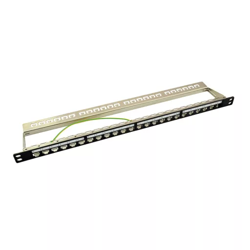 Logilink 19" Patch panel 24 Keystone jack csatlakozóhoz, 0,5U, betöltetlen, fekete (NK4040)