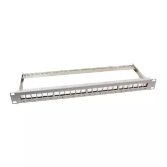   Logilink 19" Patch panel 24 Keystone jack csatlakozóhoz, 1U, szürke (NK4041)