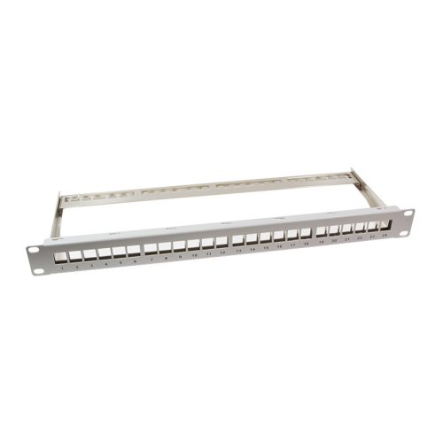 Logilink 19" Patch panel 24 Keystone jack csatlakozóhoz, 1U, szürke (NK4041)