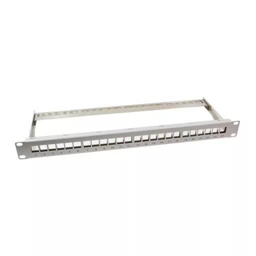 Logilink 19" Patch panel 24 Keystone jack csatlakozóhoz, 1U, szürke (NK4041)