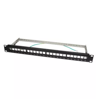   Logilink 19" Patch panel 24 Keystone jack csatlakozóhoz, 1U, fekete (NK4042)