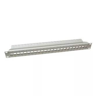   Logilink 19" Patch panel 24 Keystone jack csatlakozóhoz, 1U, szürke (NK4044)