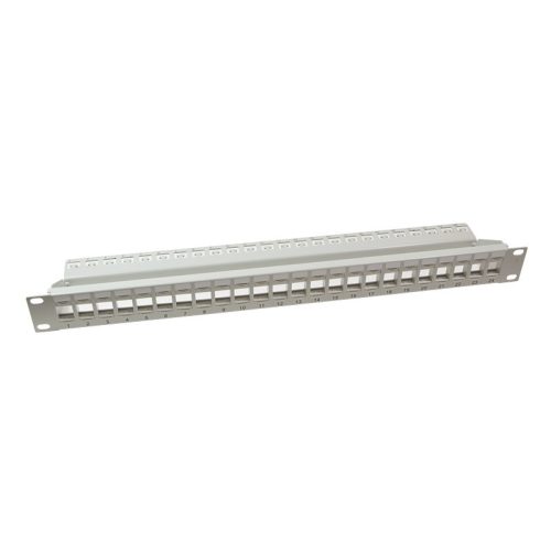 Logilink 19" Patch panel 24 Keystone jack csatlakozóhoz, 1U, szürke (NK4044)