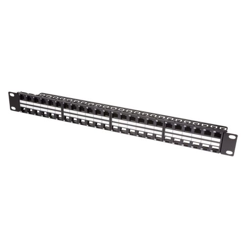 Logilink 19" Patch panel 48 Keystone jack csatlakozóhoz, 1U, fekete (NK4045)