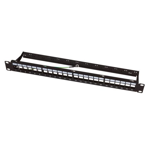 Logilink Keystone Panel 1U, 24 portos, árnyékolt, gazdaságos, fekete (NK4074)