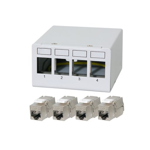 Logilink 4 portos patchpanel 4 Cat.6A Keystone modullal (NK4090)