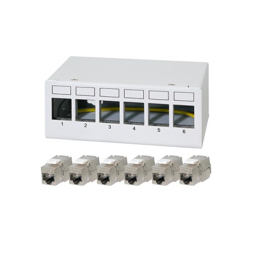 Logilink 6 portos patchpanel 6 db Cat.6A Keystone modullal (NK4091)