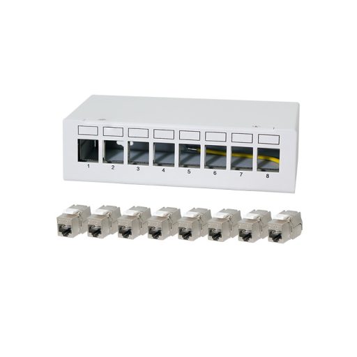 Logilink 8 portos patchpanel 8 Cat.6A Keystone modullal (NK4092)