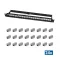 Logilink Moduláris 24 portos Cat.6A keystone patchpanel, 1U, 19"-os rackbe szerelhető, EconLine (NK5003)