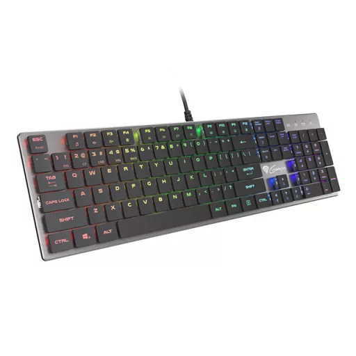 Genesis Thor 420 RGB mechanikus slim Gamer billentyuzet, US kiosztás Blue switch (NKG-1587)