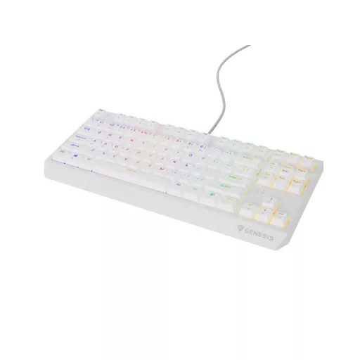 Genesis Thor 230 TKL US RGB fehér mechanikus gaming billentyűzet, Brown switch hot swap (NKG-2080)