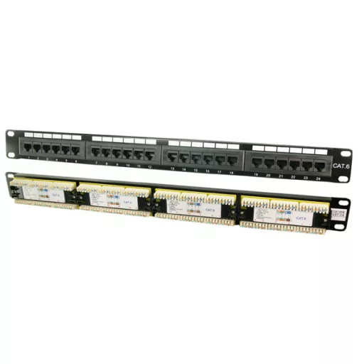 LogiLink Cat.6 Patch Panel 24 portos UTP, 180 -os lyukasztás, EconLine (NP0004)
