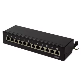   Logilink Cat.6 Patch Panel 12 port, árnyékolt, asztali, fekete (NP0017)