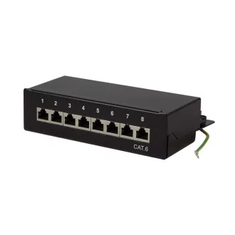   Logilink Cat.6 Patch Panel 8 portos árnyékolt, asztali, fekete (NP0017B)