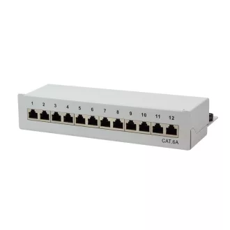   Logilink Cat.6A Patch Panel 12 portos árnyékolt, asztali, világosszürke (NP0019)