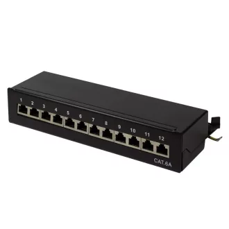   Logilink Cat.6A Patch Panel 12 portos árnyékolt, asztali, fekete (NP0019B)