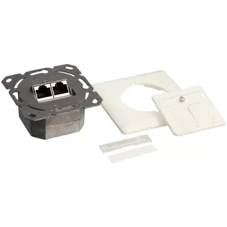   LogiLink Cat.6A fali aljzat 2 x RJ45, árnyékolt, fehér (NP0021)