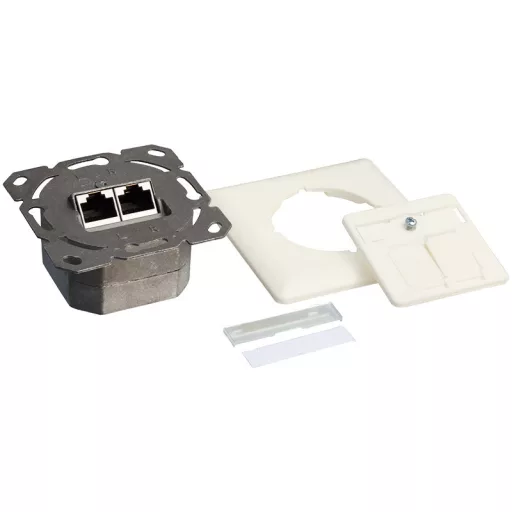 Logilink Cat.6 fali aljzat 2 x RJ45, árnyékolt, fehér (NP0023)