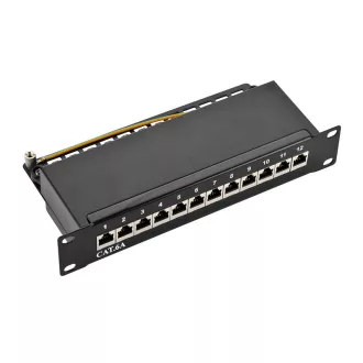   Logilink Cat.6A Patch Panel 12-port 10", árnyékolt, fekete (NP0052B)