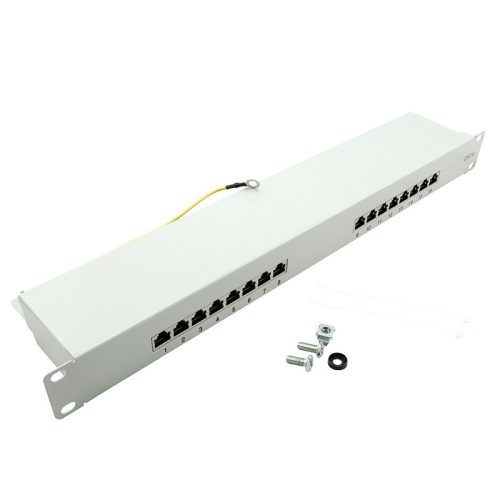 Logilink Cat.6 Patch Panel 16-port 19" STP, szürke, EconLinie (NP0056)