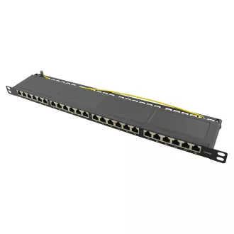   Logilink Cat.6A Patch Panel 24-port STP, fekete, fél egység magasságú (NP0063)