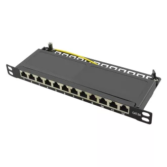   Logilink Cat.6A Patch Panel 12-port 10", STP, fél egység magasság, fekete (NP0066)