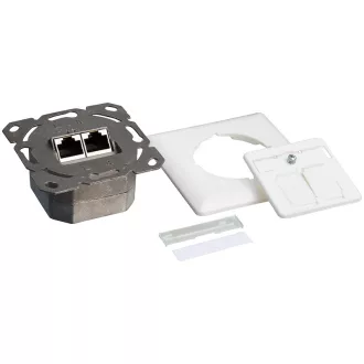   Logilink Cat.6 fali aljzat UP 2xRJ45 STP vízszintes, jelző fehér (NP0125)