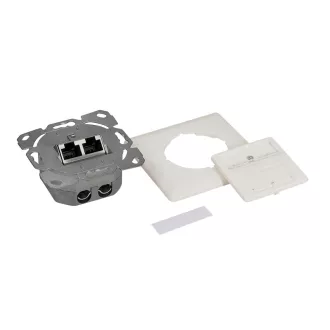   Logilink Cat.6A fali aljzat 2xRJ45 STP, függőleges, tiszta fehér (NP0128)