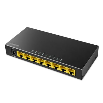   Logilink 8 portos Gigabit asztali hálózati kapcsoló, fém ház, fekete (NS0117)
