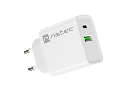 Natec Ribera 1xUSB-A 1xUSB-C 20W fali töltő fehér