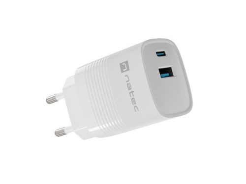 Natec Ribera 1xUSB-A 1xUSB-C 30W fali töltő fehér