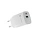 Natec Ribera 1xUSB-A 1xUSB-C 30W fali töltő fehér