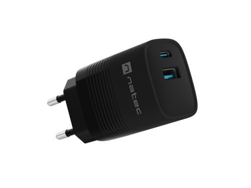 Natec Ribera 1xUSB-A 1xUSB-C 30W fali töltő fekete
