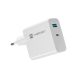 Natec Ribera 1xUSB-A 1xUSB-C 65W fali töltő fehér
