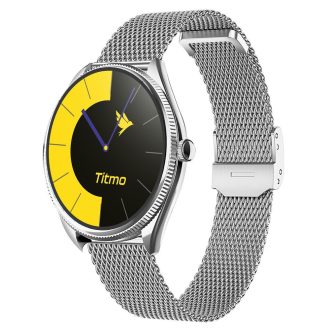   TITMO O-170 okosóra (AMOLED, Bluetooth-hívás, rozsdamentes acél ezüst hálós szíj) ezüst (O-170S)
