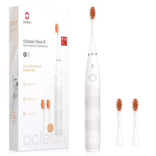 Oclean elektromos fogkefe Flow S (+2db fej) fehér (OCL552959)