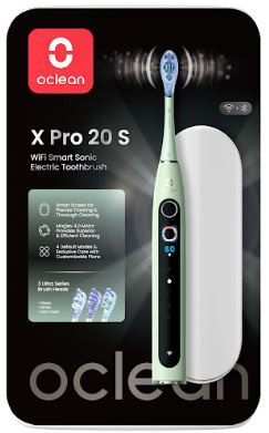 Oclean X Pro 20 S Green elektromos fogkefe Szett okos kijelzővel